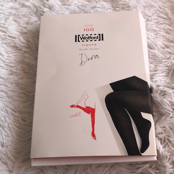 Wolford Accessories Wolford Dora 0 Denier Metallic Shimmer Tights